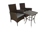 Monstershop Bistro Rattan Garden Furniture Set | Brown /Gery Monstershop Bistro Rattan Garden Furniture Set | Brown /Gery