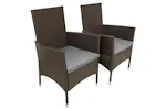 Monstershop Bistro Rattan Garden Furniture Set | Brown /Gery Monstershop Bistro Rattan Garden Furniture Set | Brown /Gery