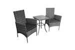 Monstershop Rattan Bistro Garden Furniture Set | Grey Monstershop Rattan Bistro Garden Furniture Set | Grey