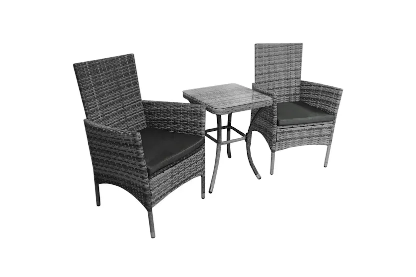 Monstershop Rattan Bistro Garden Furniture Set | Grey Monstershop Rattan Bistro Garden Furniture Set | Grey