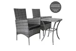 Monstershop Rattan Bistro Garden Furniture Set | Grey Monstershop Rattan Bistro Garden Furniture Set | Grey