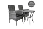 Monstershop Rattan Bistro Garden Furniture Set | Grey Monstershop Rattan Bistro Garden Furniture Set | Grey