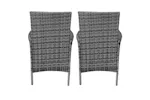 Monstershop Rattan Bistro Garden Furniture Set | Grey Monstershop Rattan Bistro Garden Furniture Set | Grey