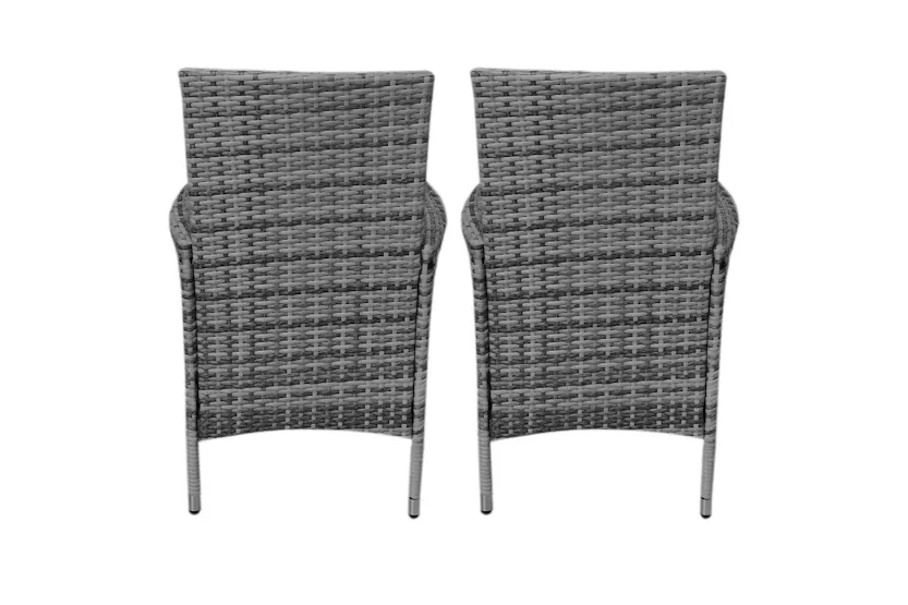 Monstershop Rattan Bistro Garden Furniture Set | Grey Monstershop Rattan Bistro Garden Furniture Set | Grey