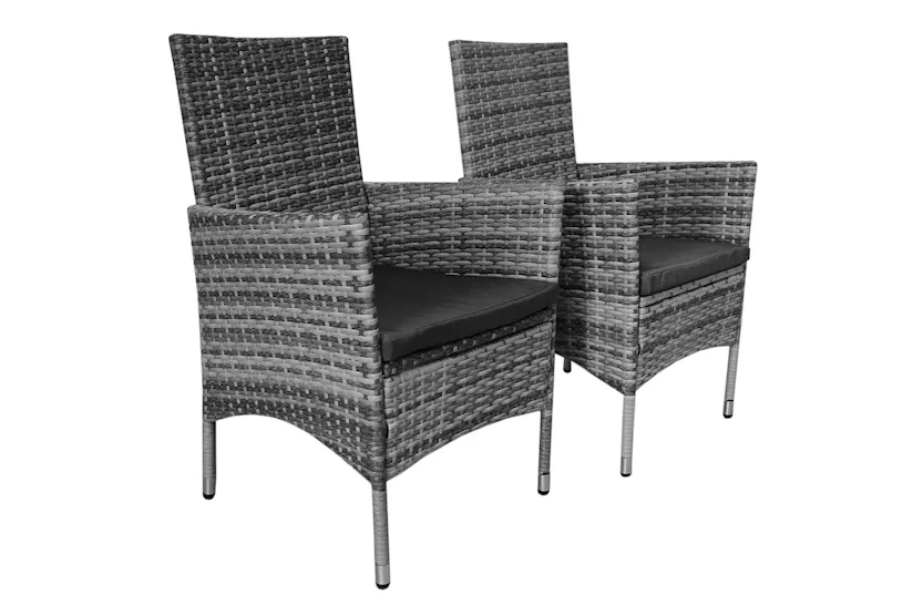 Monstershop Rattan Bistro Garden Furniture Set | Grey Monstershop Rattan Bistro Garden Furniture Set | Grey