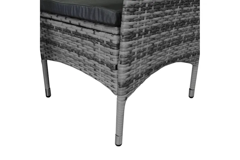 Monstershop Rattan Bistro Garden Furniture Set | Grey Monstershop Rattan Bistro Garden Furniture Set | Grey