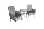 Monstershop Rattan Bistro Garden Furniture Set | Light Grey Monstershop Rattan Bistro Garden Furniture Set | Light Grey