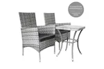 Monstershop Rattan Bistro Garden Furniture Set | Light Grey Monstershop Rattan Bistro Garden Furniture Set | Light Grey