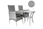 Monstershop Rattan Bistro Garden Furniture Set | Light Grey Monstershop Rattan Bistro Garden Furniture Set | Light Grey