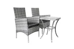 Monstershop Rattan Bistro Garden Furniture Set | Light Grey Monstershop Rattan Bistro Garden Furniture Set | Light Grey
