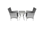 Monstershop Rattan Bistro Garden Furniture Set | Light Grey Monstershop Rattan Bistro Garden Furniture Set | Light Grey