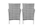 Monstershop Rattan Bistro Garden Furniture Set | Light Grey Monstershop Rattan Bistro Garden Furniture Set | Light Grey