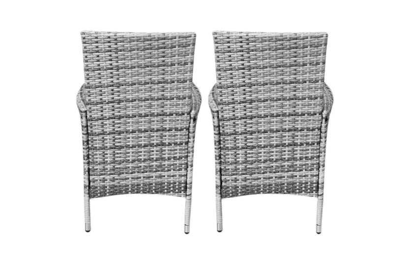 Monstershop Rattan Bistro Garden Furniture Set | Light Grey Monstershop Rattan Bistro Garden Furniture Set | Light Grey