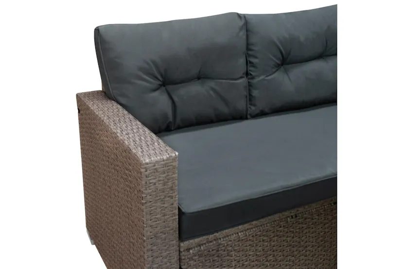 Monstershop Rattan Corner Sofa Set | Light Grey Monstershop Rattan Corner Sofa Set | Light Grey