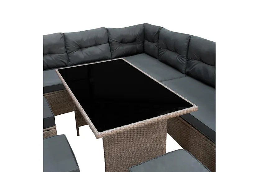 Monstershop Rattan Corner Sofa Set | Light Grey Monstershop Rattan Corner Sofa Set | Light Grey