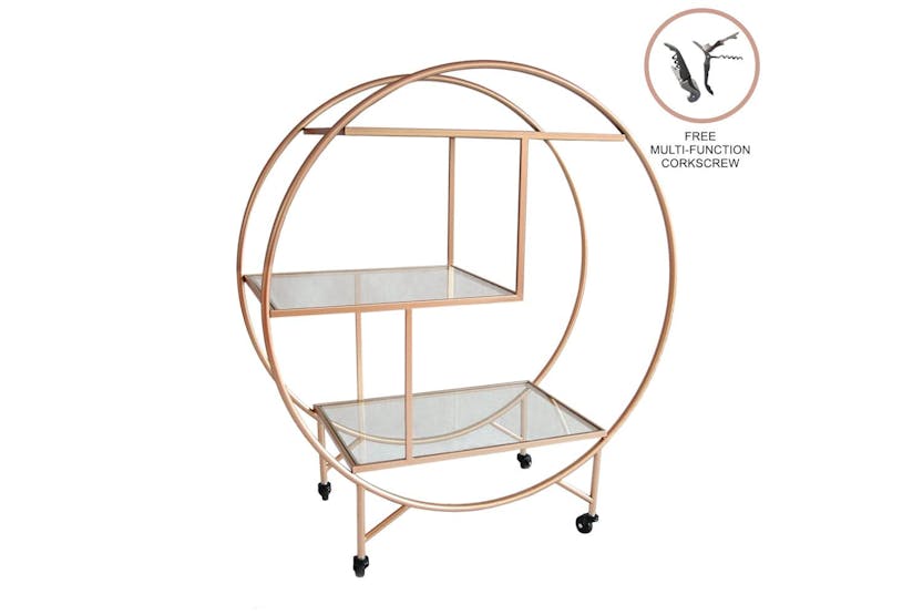 Monstershop Drinks Trolley Bar Cart | Rose Gold | Large Monstershop Drinks Trolley Bar Cart | Rose Gold | Large