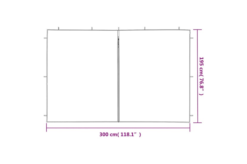 vidaXL Party Tent Sidewall 2 Pcs With Zipper Pe Green vidaXL Party Tent Sidewall 2 Pcs With Zipper Pe Green