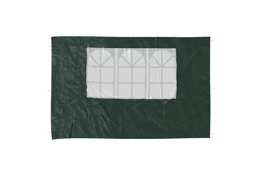 vidaXL Party Tent Sidewall 2 Pcs With Window Pe Green vidaXL Party Tent Sidewall 2 Pcs With Window Pe Green