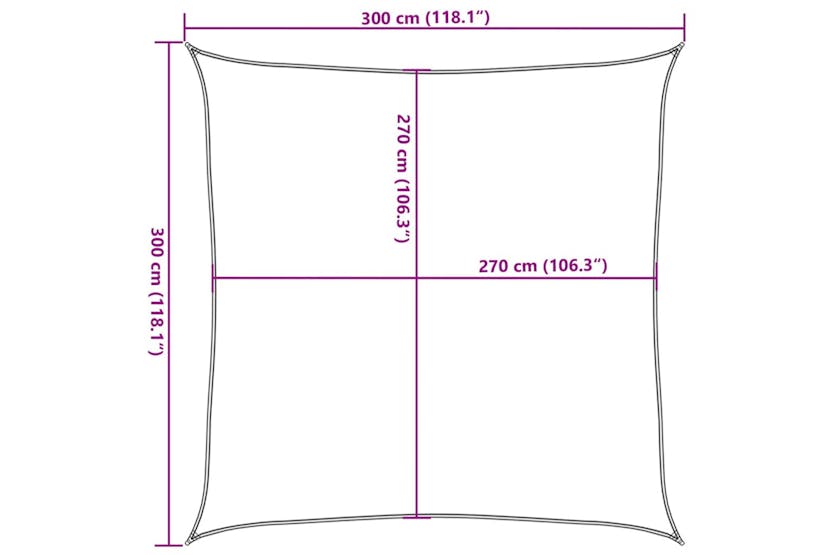 vidaXL 311054 Sunshade Sail 160 G/m² Anthracite 3x3 M Hdpe vidaXL 311054 Sunshade Sail 160 G/m² Anthracite 3x3 M Hdpe