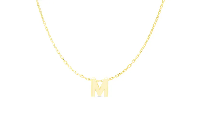 Luxenter Sterling Silver Elegant Gold Lettering Necklace Luxenter Sterling Silver Elegant Gold Lettering Necklace