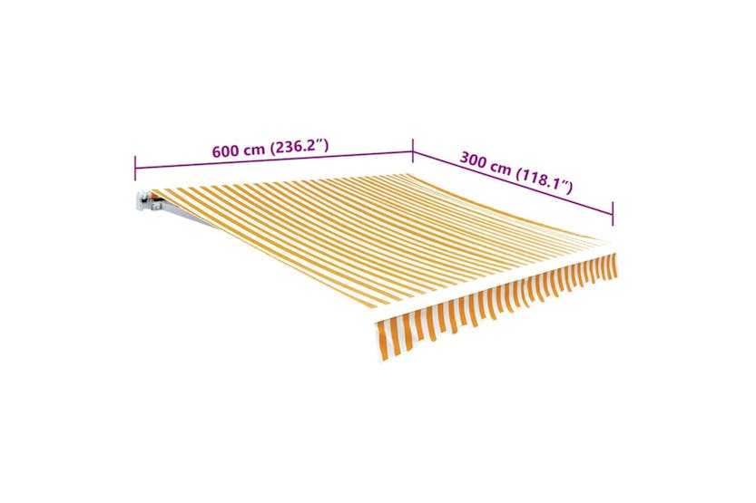 vidaXL 141018 Awning Top Sunshade Canvas Sunflower Yellow & White 6 X 3 M vidaXL 141018 Awning Top Sunshade Canvas Sunflower Yellow & White 6 X 3 M