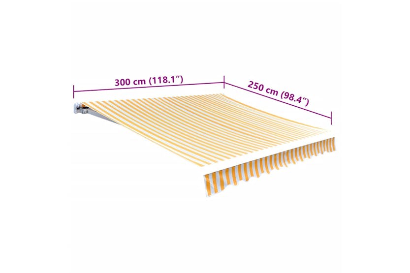 vidaXL 141016 Awning Top Sunshade Canvas Sunflower Yellow & White 3x2.5m vidaXL 141016 Awning Top Sunshade Canvas Sunflower Yellow & White 3x2.5m