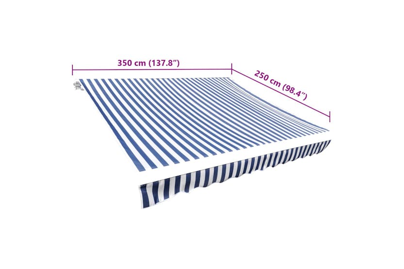 vidaXL 143699 Awning Top Sunshade Canvas Blue & White 350x250cm vidaXL 143699 Awning Top Sunshade Canvas Blue & White 350x250cm