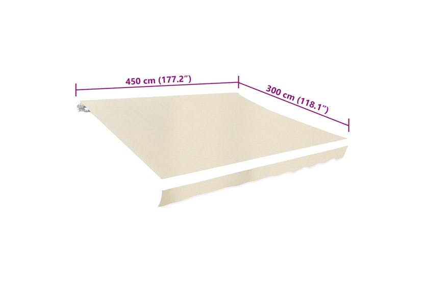 vidaXL 143703 Awning Top Sunshade Canvas Cream 450x300cm vidaXL 143703 Awning Top Sunshade Canvas Cream 450x300cm