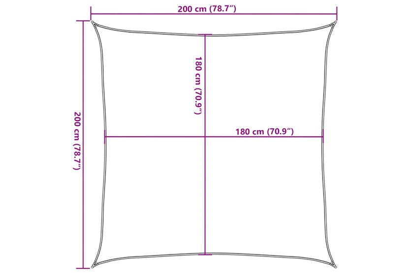 vidaXL 311492 Sunshade Sail 160 G/m² Blue 2x2 M Hdpe vidaXL 311492 Sunshade Sail 160 G/m² Blue 2x2 M Hdpe