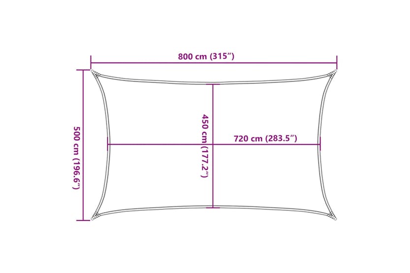 vidaXL 311083 Sunshade Sail 160 G/m² Anthracite 5x8 M Hdpe vidaXL 311083 Sunshade Sail 160 G/m² Anthracite 5x8 M Hdpe