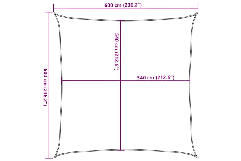 vidaXL 311719 Sunshade Sail 160 G/m² Black 6x6 M Hdpe vidaXL 311719 Sunshade Sail 160 G/m² Black 6x6 M Hdpe