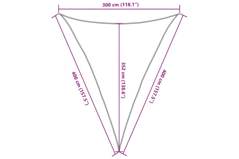 vidaXL 311805 Sunshade Sail 160 G/m² Brown 3x4x4 M Hdpe vidaXL 311805 Sunshade Sail 160 G/m² Brown 3x4x4 M Hdpe