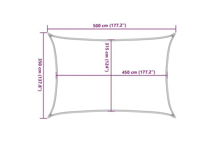 vidaXL 311737 Sunshade Sail 160 G/m² Black 3.5x5 M Hdpe vidaXL 311737 Sunshade Sail 160 G/m² Black 3.5x5 M Hdpe