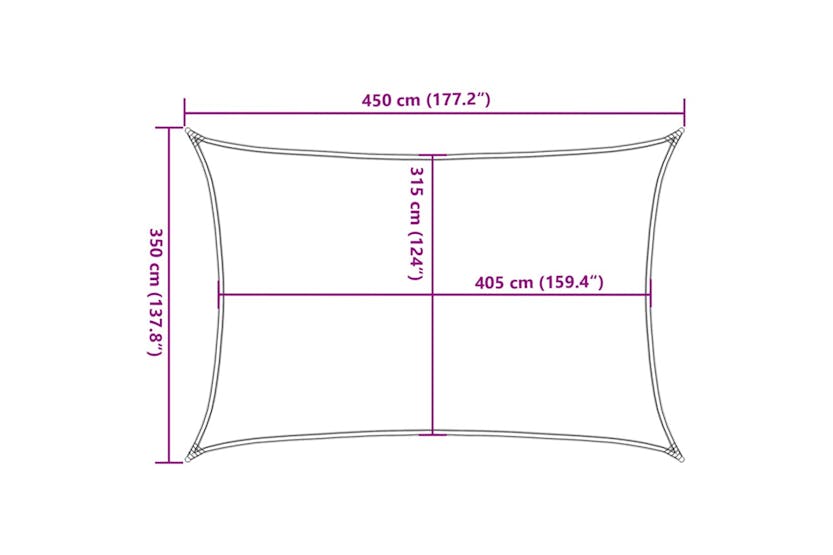 vidaXL 311736 Sunshade Sail 160 G/m² Black 3.5x4.5 M Hdpe vidaXL 311736 Sunshade Sail 160 G/m² Black 3.5x4.5 M Hdpe