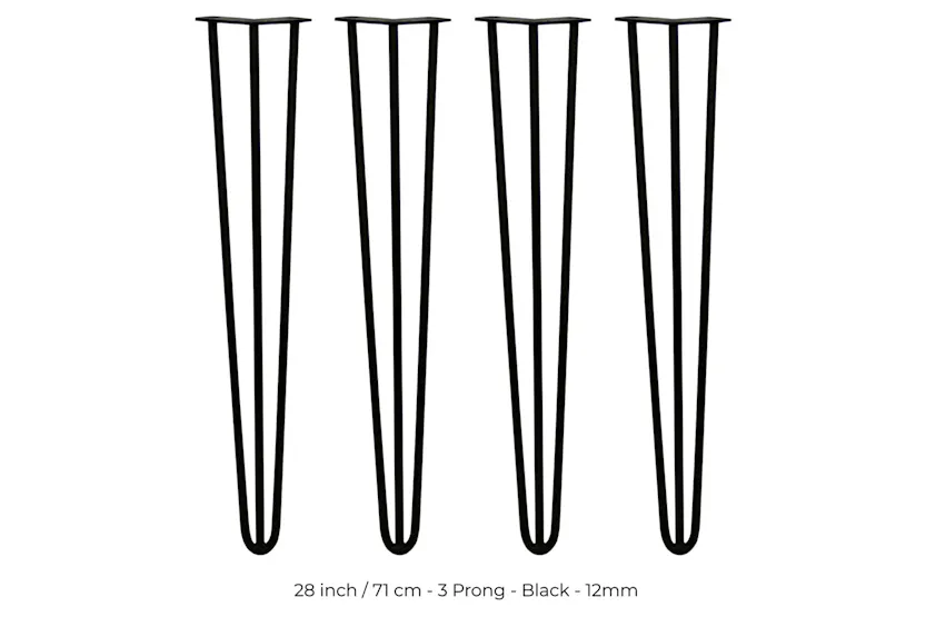 Monstershop Hairpin Legs 3 Prong | 12mm | Black Monstershop Hairpin Legs 3 Prong | 12mm | Black