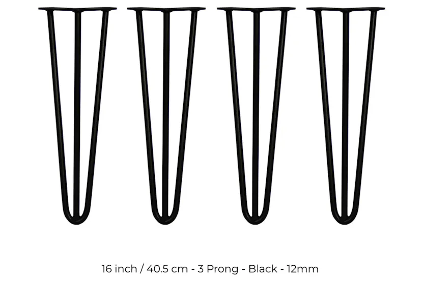 Monstershop Hairpin Legs 3 Prong | 12mm | Black Monstershop Hairpin Legs 3 Prong | 12mm | Black