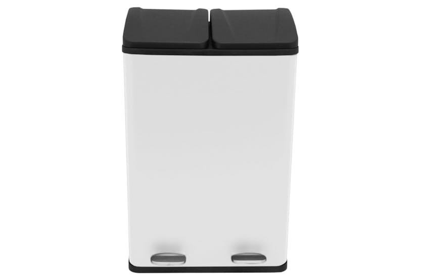 Monstershop 60L Dual Pedal Recycling Bin | White Monstershop 60L Dual Pedal Recycling Bin | White