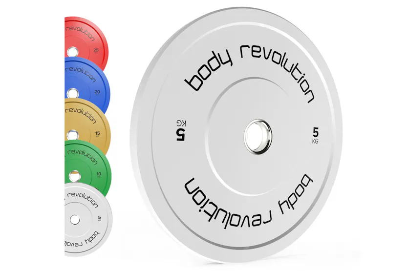 Body Revolution Olympic Bumper Plates Colour 5kg Pair Body Revolution Olympic Bumper Plates Colour 5kg Pair