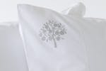 The Linen Room | 300 Thread Count Cotton Oxford Orchard Pillowcase Pair | White/Silver The Linen Room | 300 Thread Count Cotton Oxford Orchard Pillowcase Pair | White/Silver