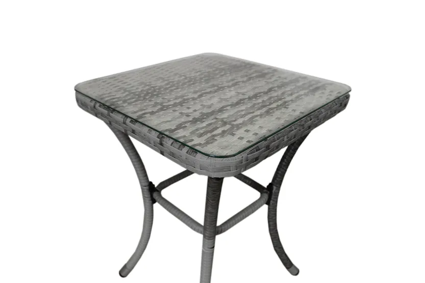 Monstershop Rattan Bistro Garden Furniture Set | Grey Monstershop Rattan Bistro Garden Furniture Set | Grey