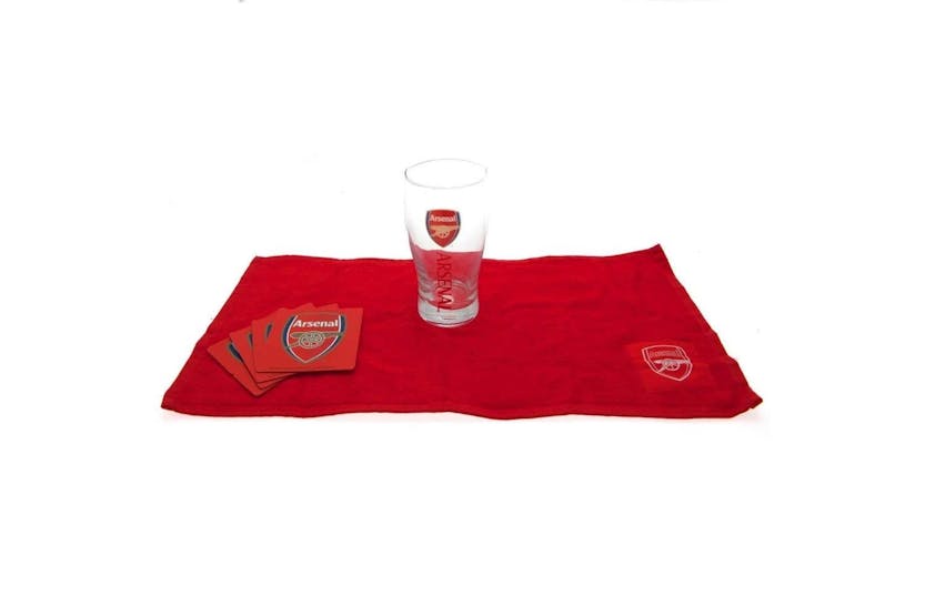 Mini Bar Set With Pint Glass, Beer Mats, And Beer Towel Mini Bar Set With Pint Glass, Beer Mats, And Beer Towel