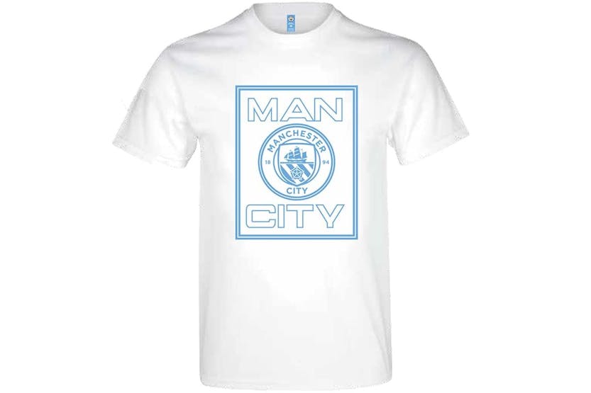 Man City Logo T Shirt White Adults Description Man City Logo T Shirt White Adults Description