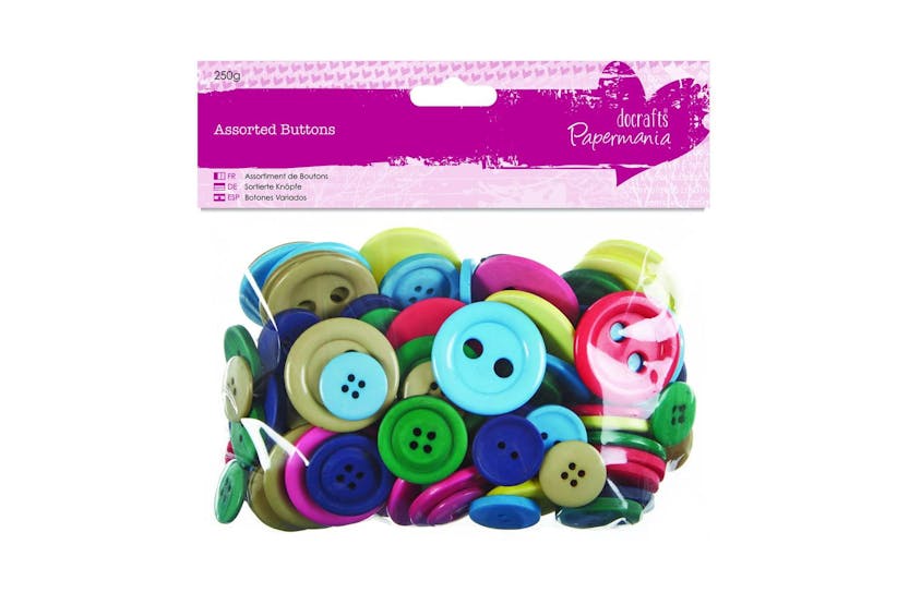 Papermania Pma 354317 - Assorted Buttons (250g) - Brights Papermania Pma 354317 - Assorted Buttons (250g) - Brights