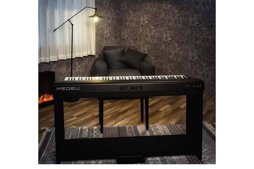 Medeli Sp-c120 Complete Digital Piano Package With Stand & Pedals - Black Medeli Sp-c120 Complete Digital Piano Package With Stand & Pedals - Black