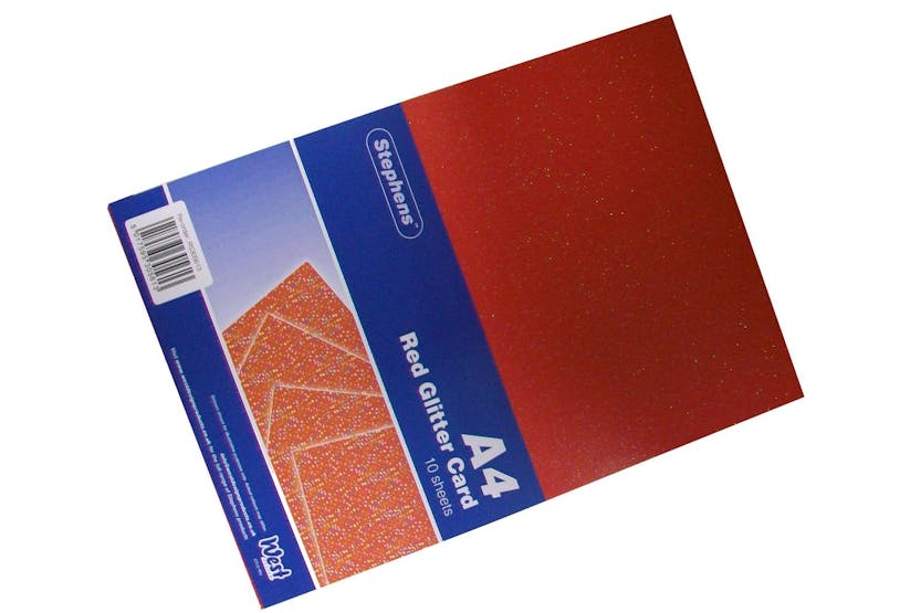Stephens Rs305613 - A4 Glitter Board 220gsm 10 Sheets Red Stephens Rs305613 - A4 Glitter Board 220gsm 10 Sheets Red