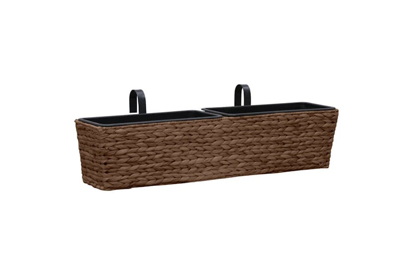 Vidaxl Garden Planters 2 Pcs Water Hyacinth Brown Vidaxl Garden Planters 2 Pcs Water Hyacinth Brown