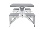 Vidaxl Foldable Camping Table Set With 4 Stools Aluminium Extra Light Grey Vidaxl Foldable Camping Table Set With 4 Stools Aluminium Extra Light Grey