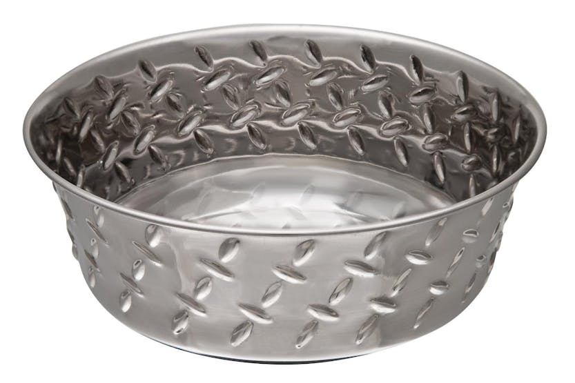 Loving Pets Pei-264835 - Diamond Plate Bowl With Non-skid Bo Loving Pets Pei-264835 - Diamond Plate Bowl With Non-skid Bo