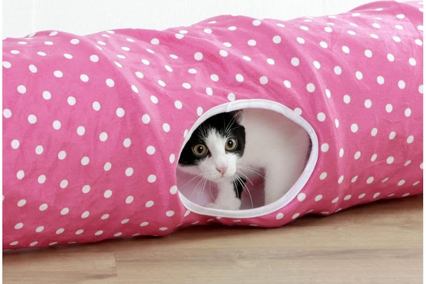 Kerbl Pet Ker-81595 - Cat Tunnel Puntino Pink/ White, 100cm, Kerbl Pet Ker-81595 - Cat Tunnel Puntino Pink/ White, 100cm,