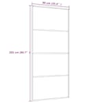 Vidaxl Sliding Door Esg Glass And Aluminium 90x205 Cm White Vidaxl Sliding Door Esg Glass And Aluminium 90x205 Cm White